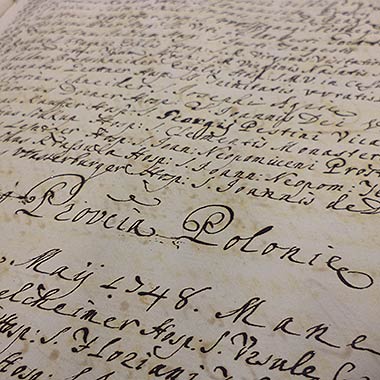Document of the Polish Province of the Order / Archive of the General Curia of the Brothers Hospitallers Document of the Polish Province of the Order